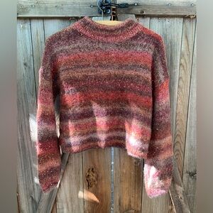 Sparkly glittery alpaca wool blend ombré sweater Y2K